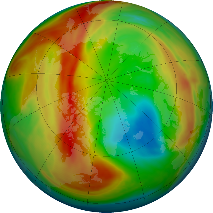 Arctic ozone map for 05 March 2005